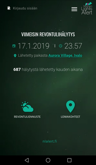 App screenshot finnish front view
